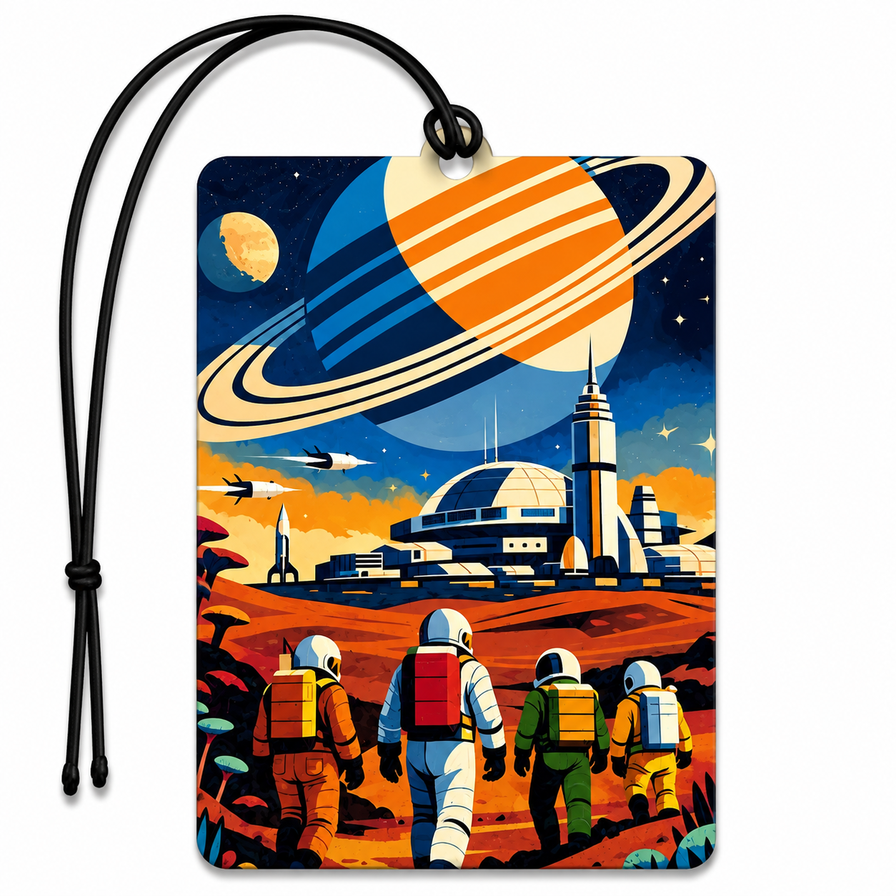 Space Explorer Car Air Freshener – Retro Sci-Fi Astronaut Hanging Car Air Freshener | Space Lover Gift