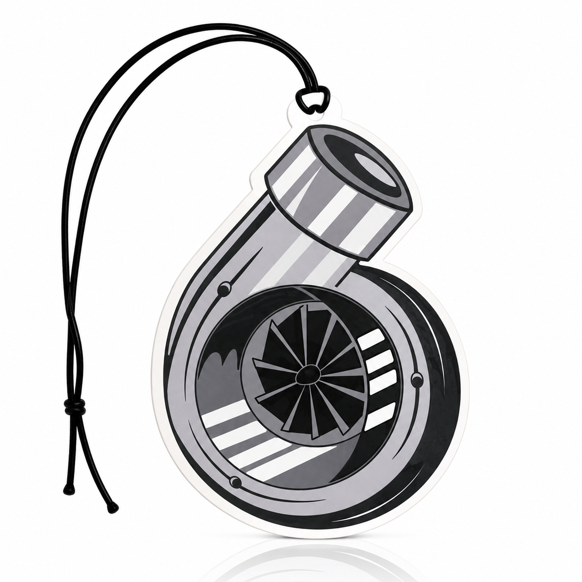 Turbocharger hanging car air freshener featuring a detailed turbo design, ideal for performance car enthusiasts and mechanics.