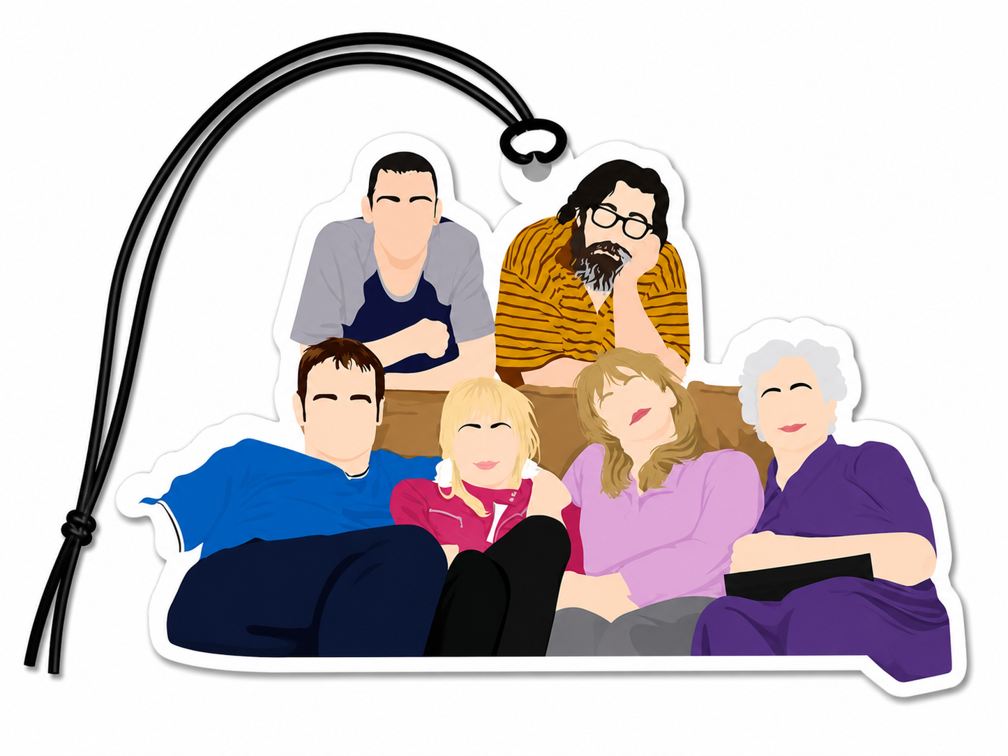 Funny Family on Sofa Car Air Freshener | TV Inspired Novelty Car Air Freshener Gift