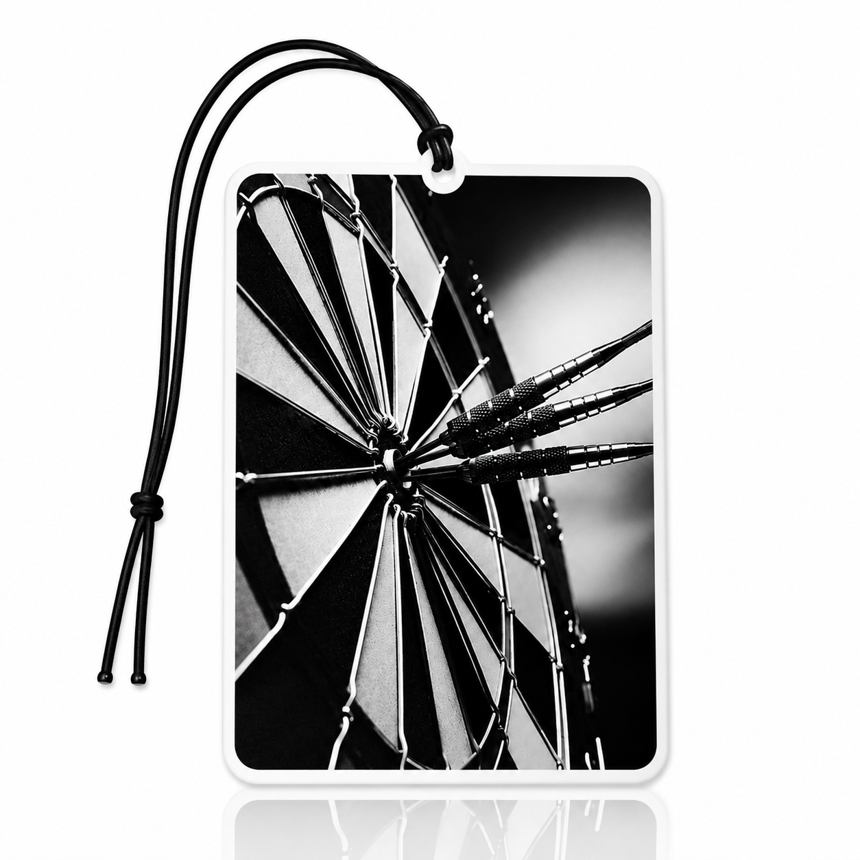Artistic Dartboard Car Air Freshener – Black & White Darts Design Hanging Vehicle Freshener Gift