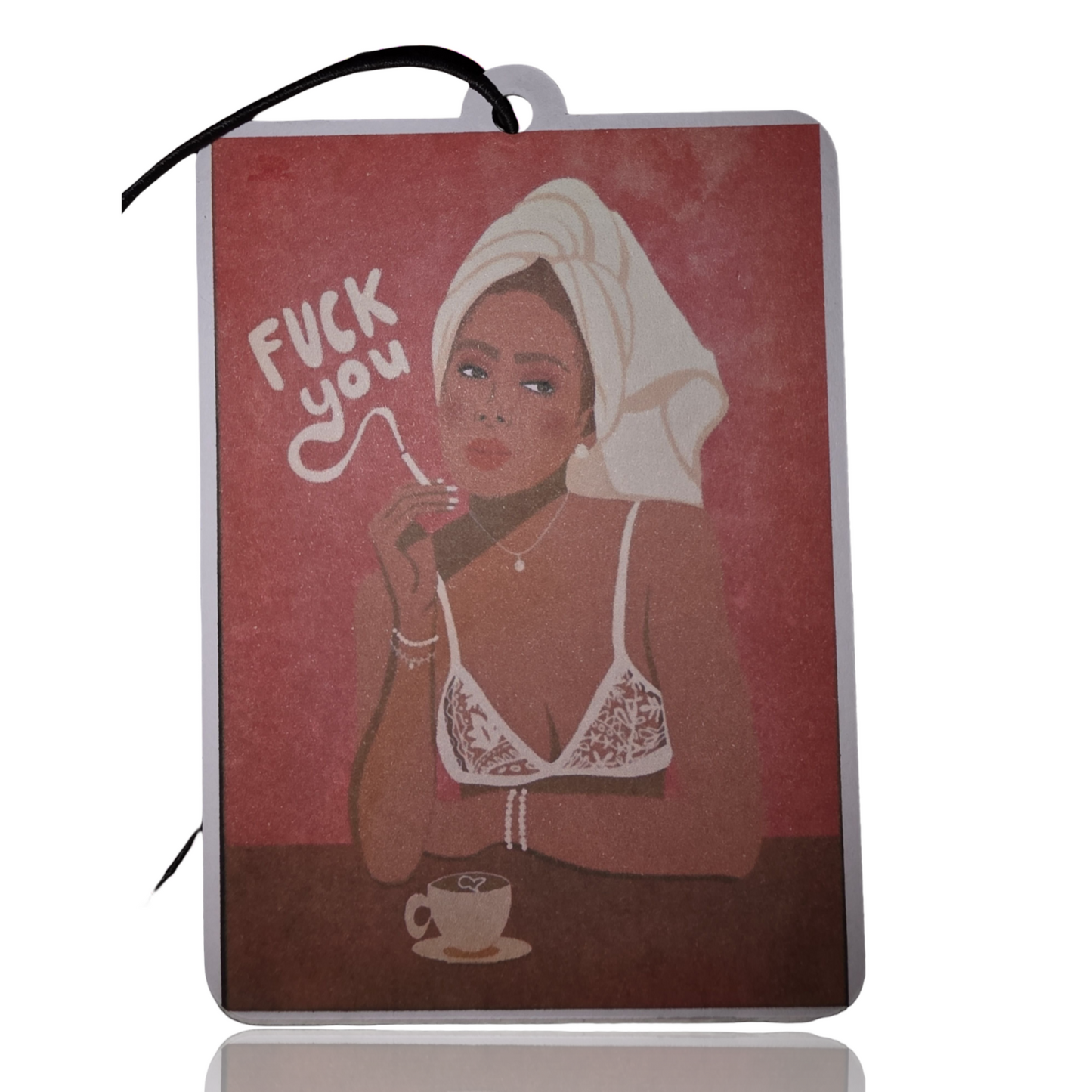 Sassy Girl Smoking Car Air Freshener - Stylish "Fuck You" Hanging Novelty Accessory for Your Car