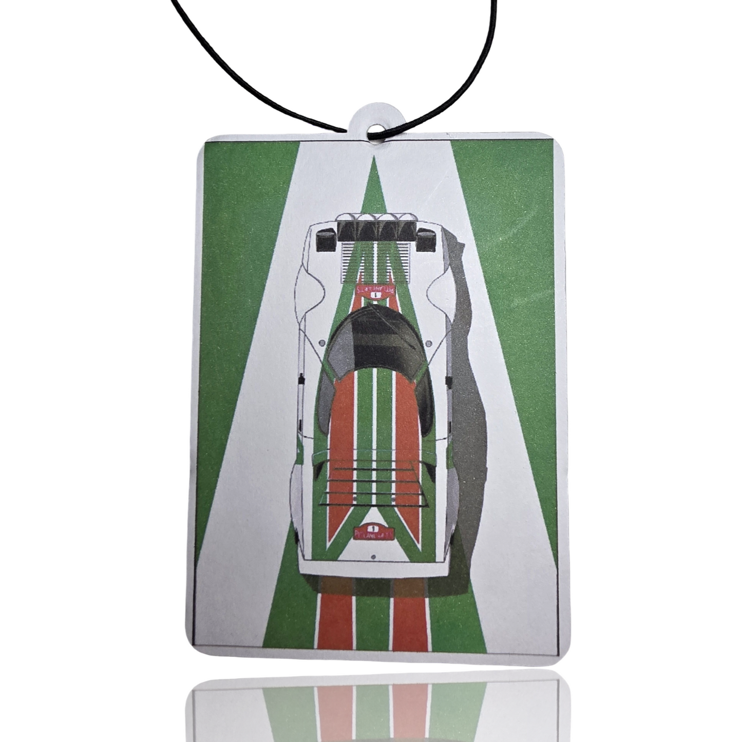 Lancia Stratos Car Air Freshener - Green Illustration Hanging Classic Super Car Accessory Gift