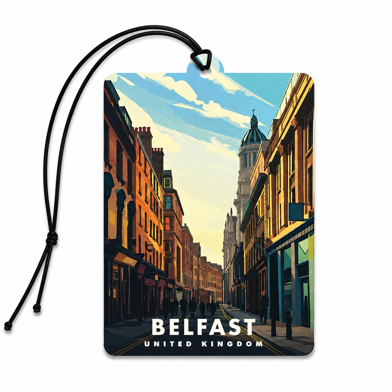 Belfast Travel Poster Car Air Freshener - Elevate Your Drive with Iconic Scent
