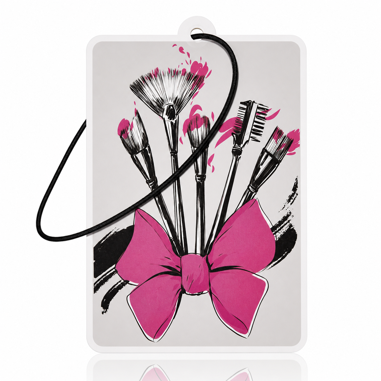 Makeup Brush Car Air Freshener - Pink Beauty Tool Design Hanging Car Accessory - Unique Novelty Car Gift - MyFreshScent