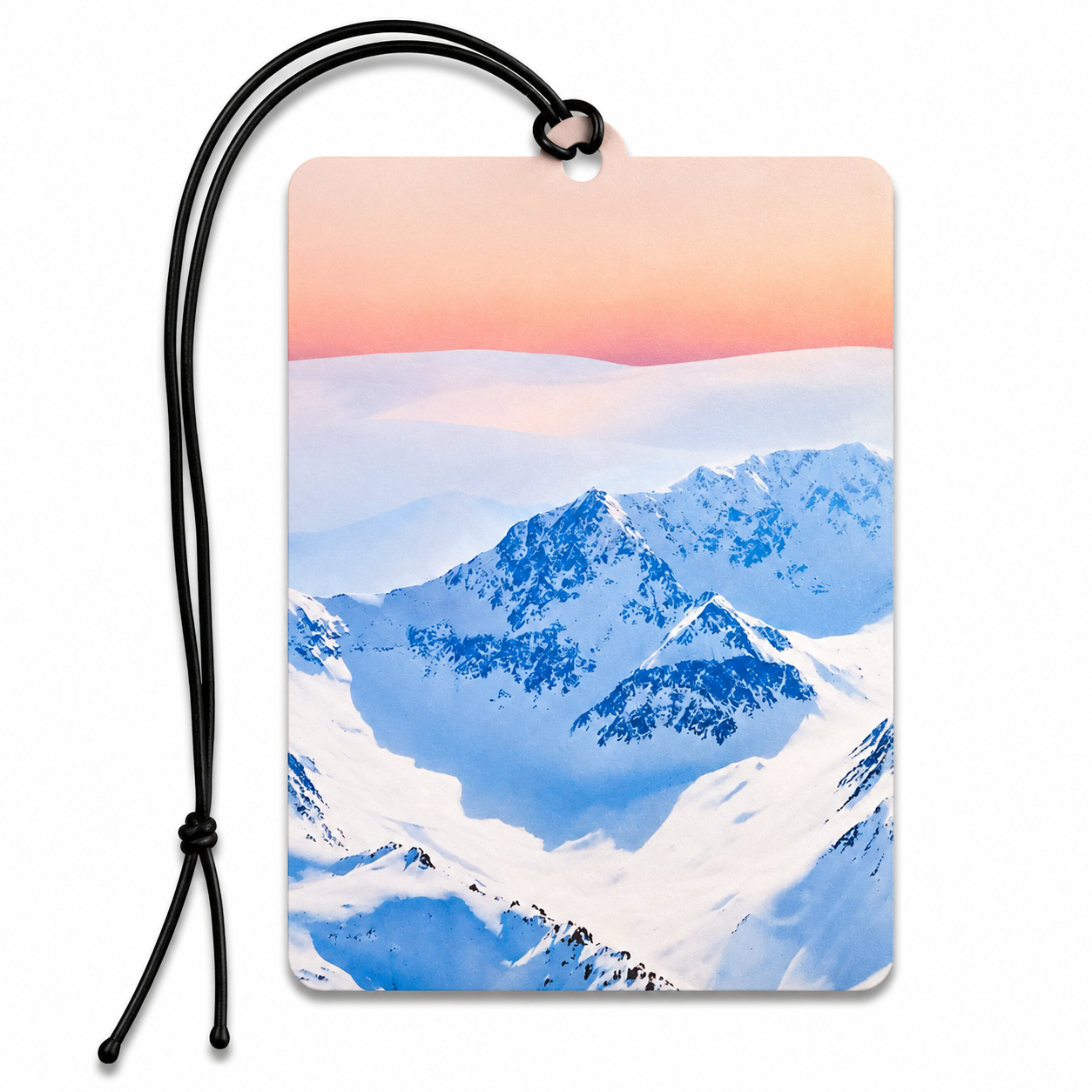 Snow Mountain Landscape Car Air Freshener – Alpine Scenic Hanging Auto Air Freshener