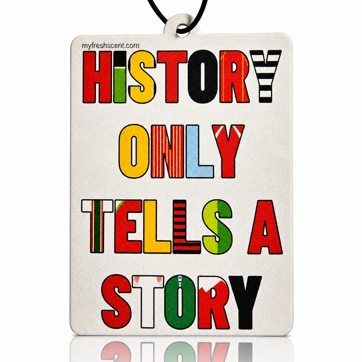 Wrexham afc Typography "history only tells a story" with wrexham kit colours car air freshener