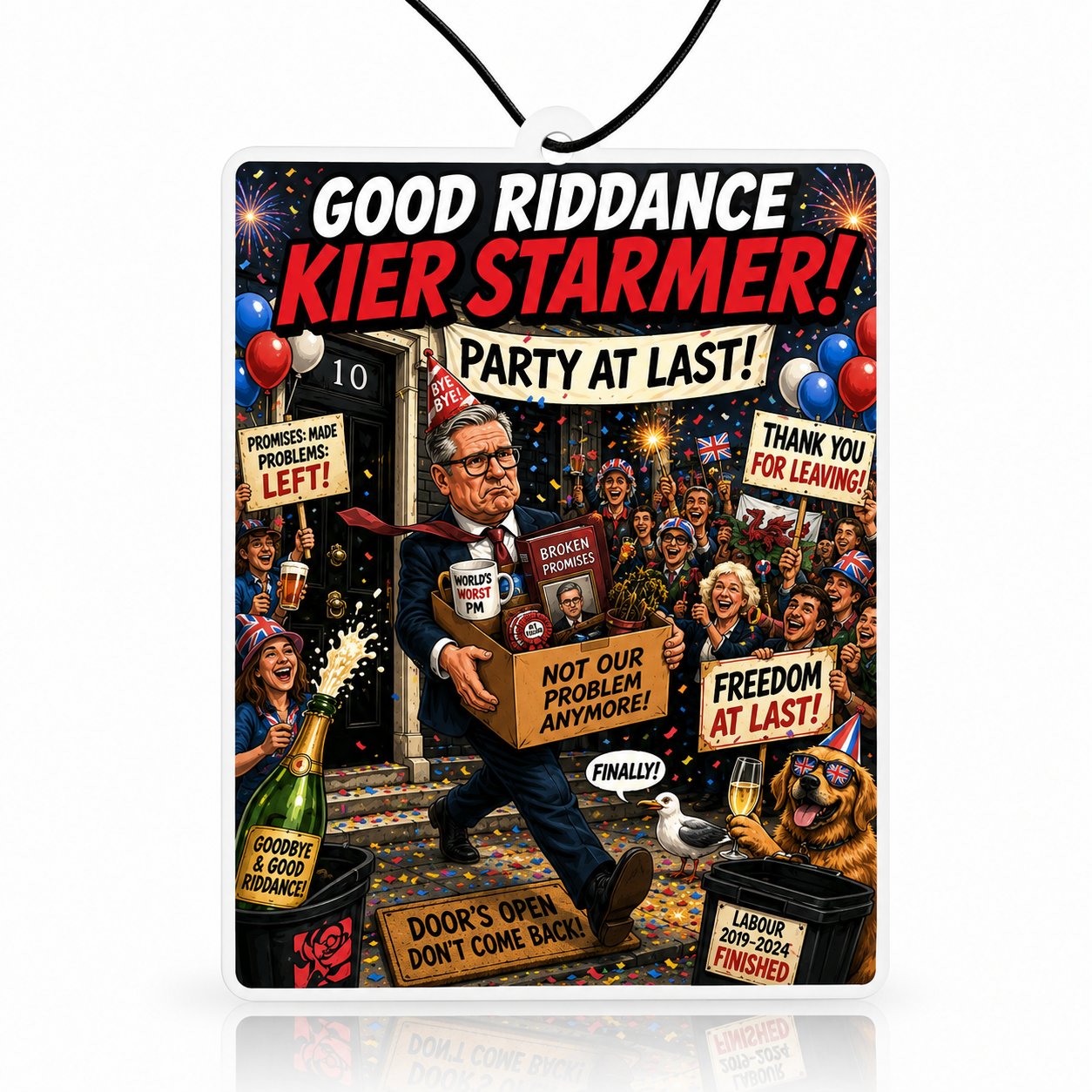 Comical Kier Starmer Car Air Freshener - A Hilarious Political Gift for Your Car