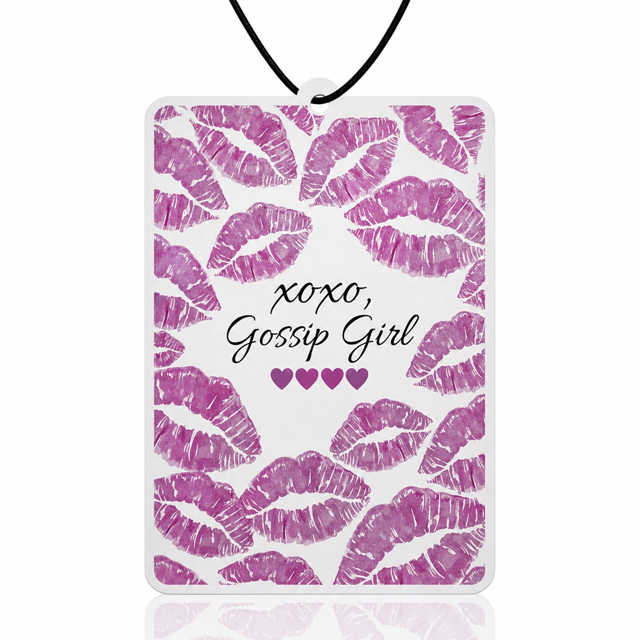 XOXO Gossip Girl Car Air Freshener - Pink Kiss Print Aesthetic Accessory & Novelty Car Gift - MyFreshScent