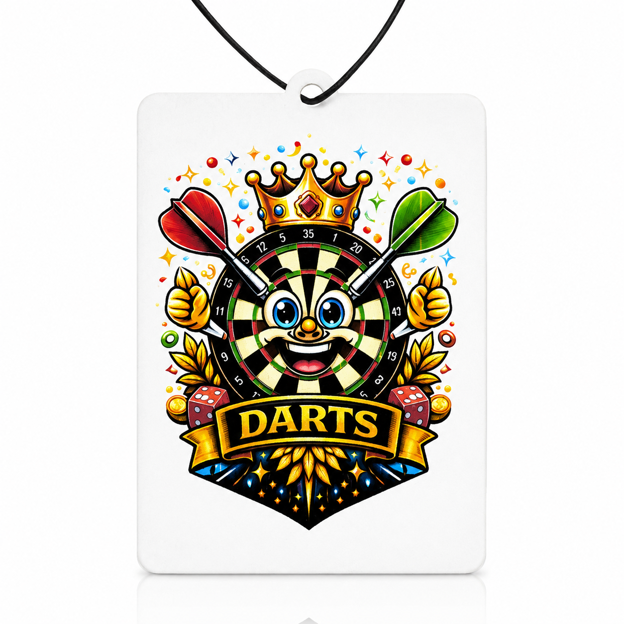 Smiling Darts Board Car Air Freshener - Brighten Up Your Drive