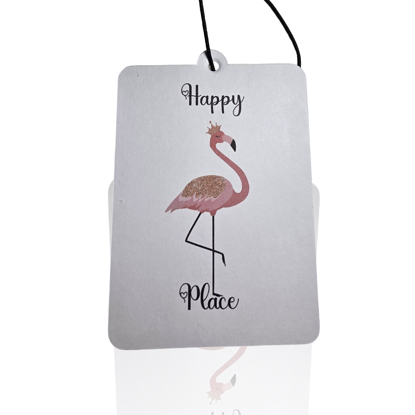 Happy Place Flamingo Car Air Freshener - Cute Tropical Hanging Accessory for Your Car