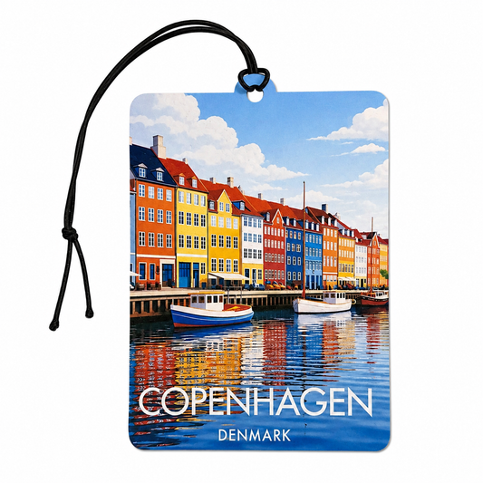 Copenhagen Denmark Car Air Freshener – Nyhavn Danish Travel Souvenir Car Accessory Gift