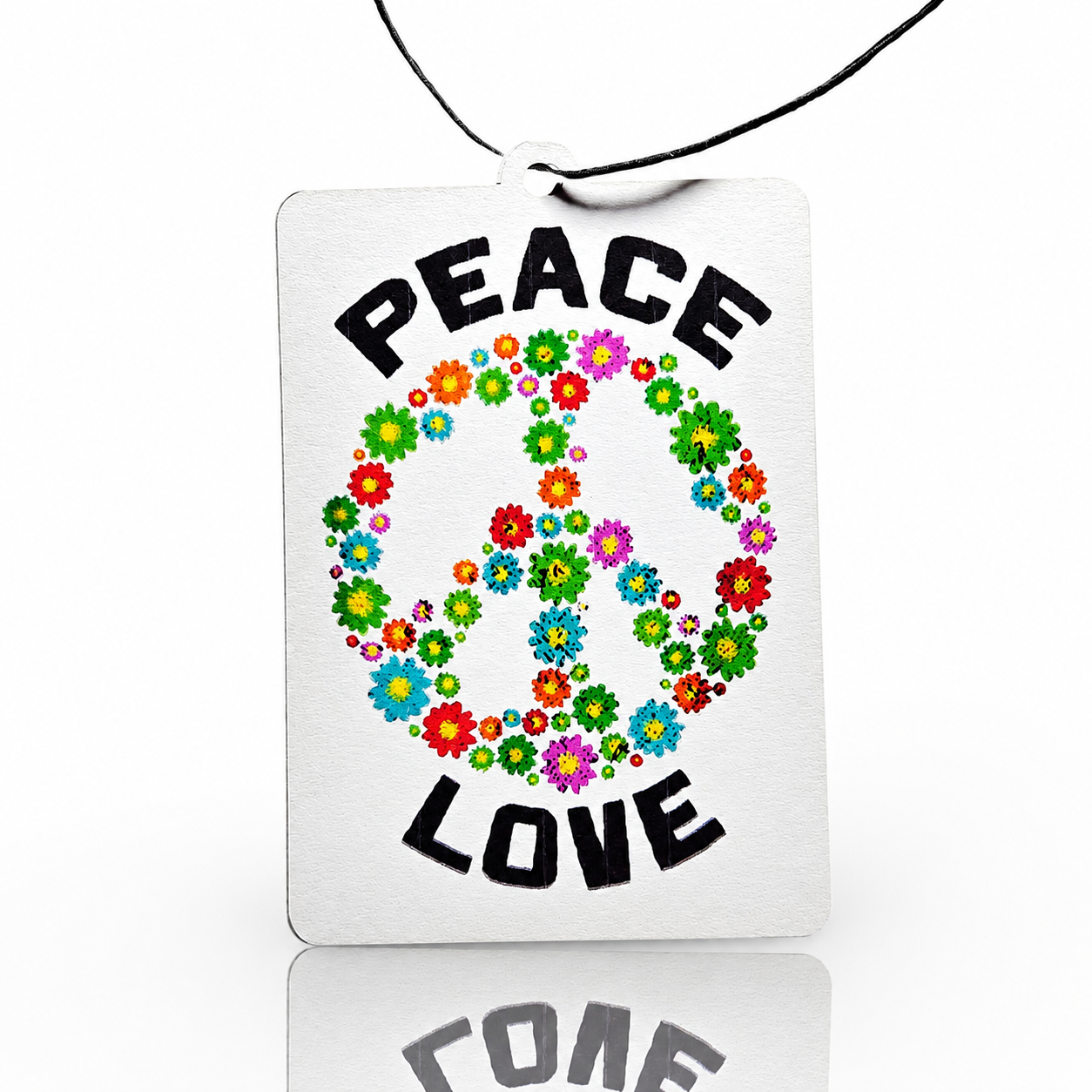 Peace Love Hippi Car Air Freshener - Embrace Serenity on the Road