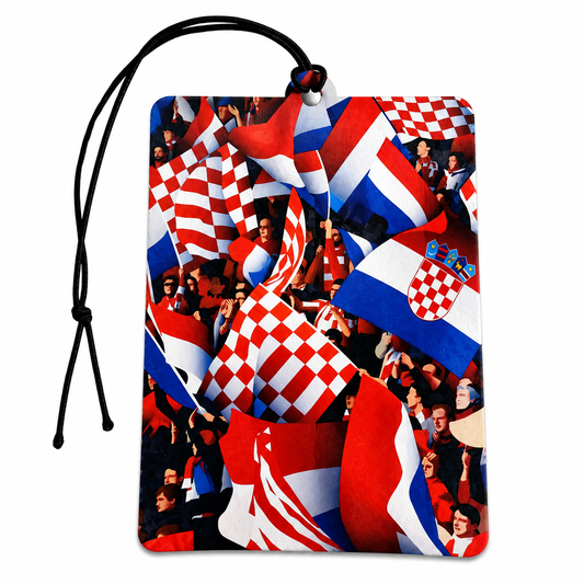 Croatia Football Fans Car Air Freshener – Croatian Flag Supporters Hanging Vehicle Freshener, Hrvatska Soccer Car Accessory, Croatia Fan Gift