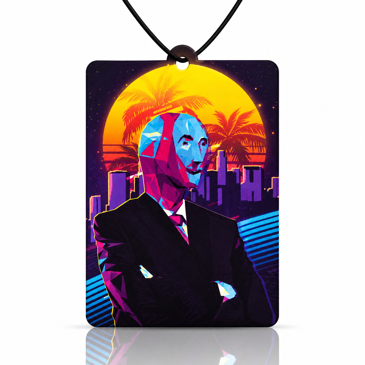 Retro Abstract Art Car Air Freshener – Elevate Your Driving Experience