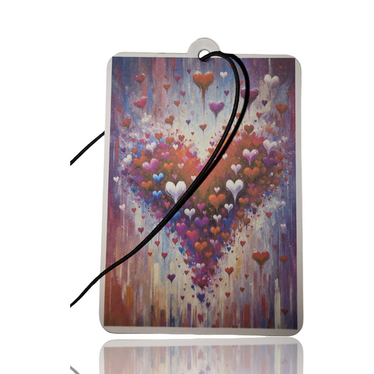 Colorful Heartburst Car Air Freshener - Romantic Abstract Love Design Novelty Gift for Your Car