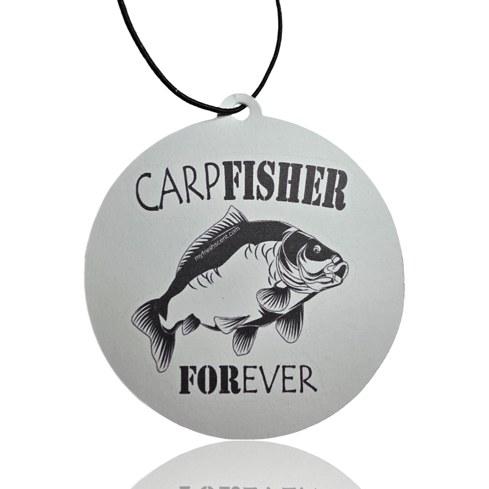 Carp Fishing Forever Car Air Freshener – Angling-Themed Novelty Accessory with Detailed Fish Illustration for Fishing Enthusiasts - MyFreshScent