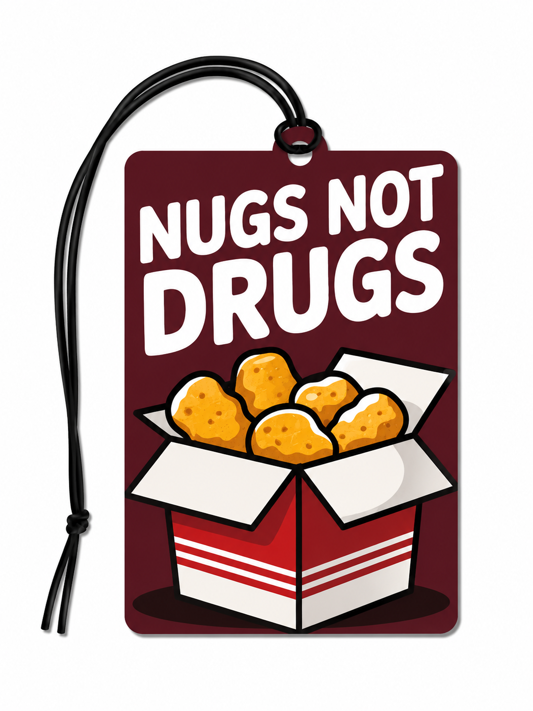 Nugs Not Drugs Funny Car Air Freshener | Chicken Nugget Hanging Air Freshener | Novelty Gift