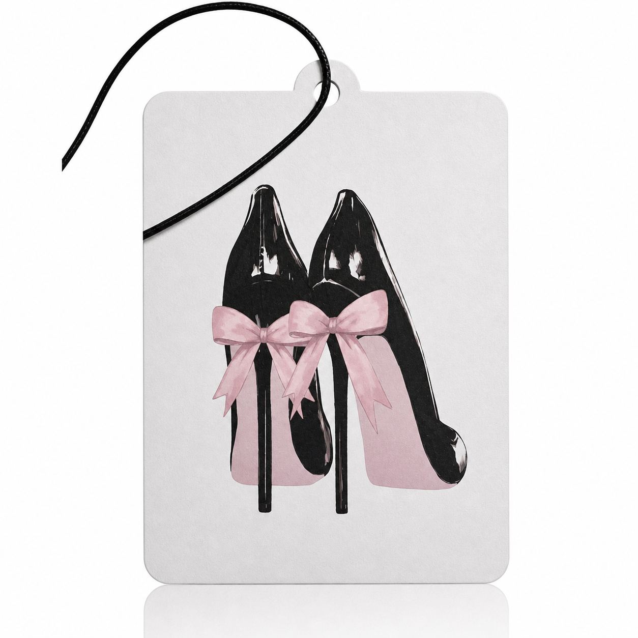 Black High Heels Air Freshener With Pink Bow - Elegant Fashion Accessory For Cars - Unique Novelty Gift - MyFreshScent