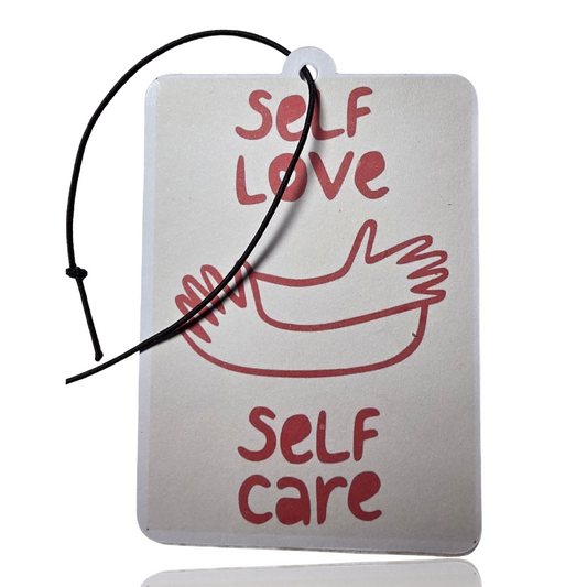 Self Love Car Air Freshener - Minimalist Quote Hanging Accessory - Novelty Gift for Cars