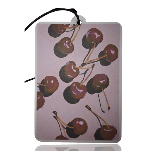 Cherry Pattern Hanging Car Air Freshener - Cute Retro Fruit Car Accessory - Novelty Car Gift