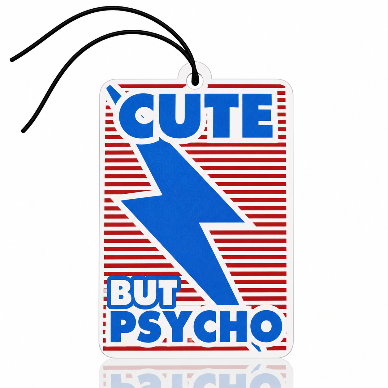 Cute But Psycho Car Air Freshener - Retro Style Novelty Hanging Accessory for Cars - MyFreshScent