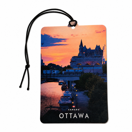 Ottawa Canada Car Air Freshener – Canadian City Sunset Travel Souvenir Car Accessory Gift