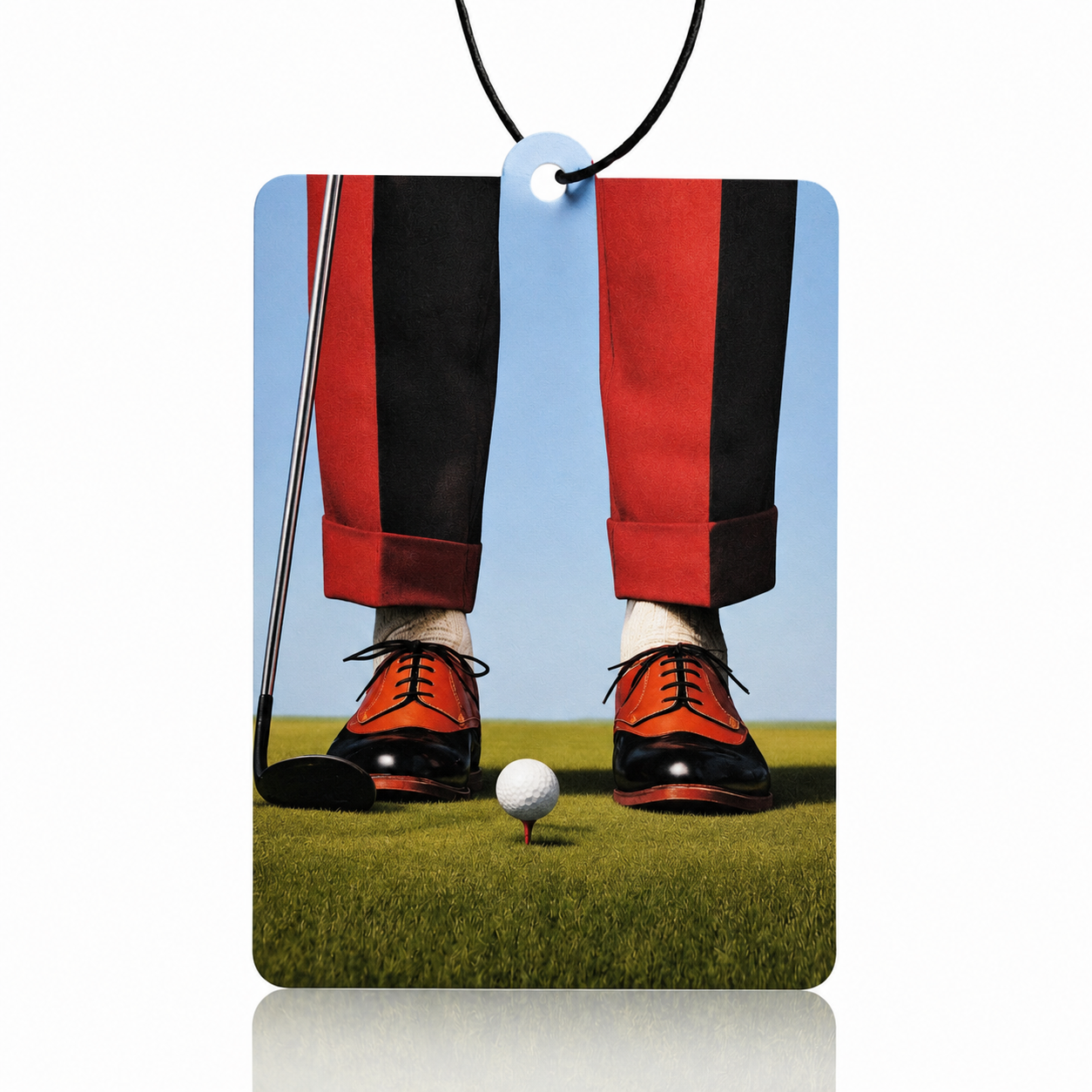 Golfer Teeing Up Car Air Freshener - Elevate Your Drive with Freshness