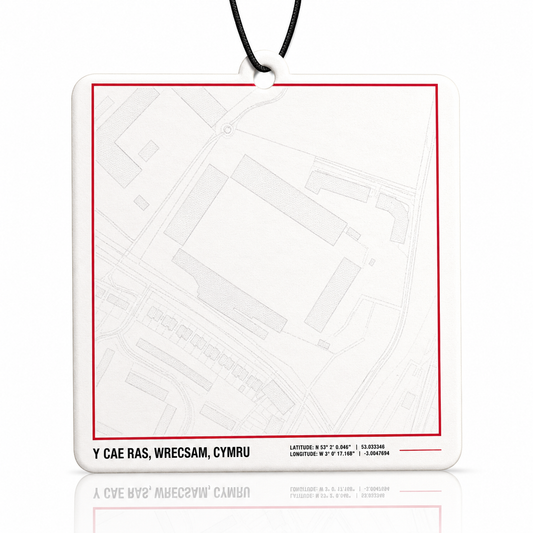 Wrexham Stadium Map Car Air Freshener – Freshen Your Drive with Local Pride