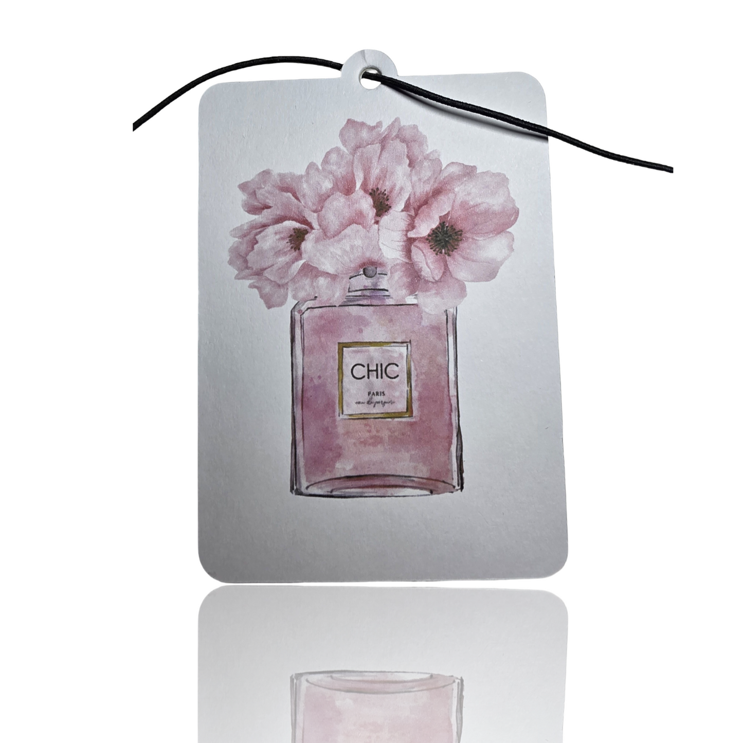 Chic Paris Car Air Freshener - Elegant Soft Pink Floral Hanging Perfume Bottle Accessory - Perfect Novelty Car Gift