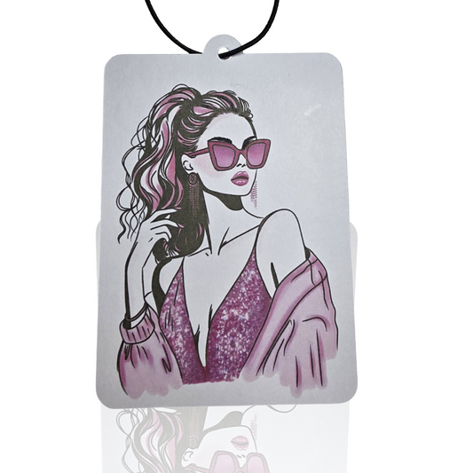 Minimalist Stylish Woman Car Air Freshener - Pink Fashion Girl Accessory