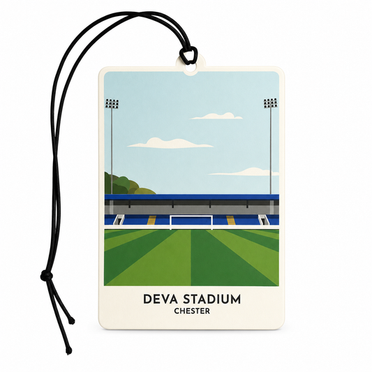 Chester FC Deva Stadium Chester Car Air Freshener – Essential Football Ground Accessory for Your Vehicle