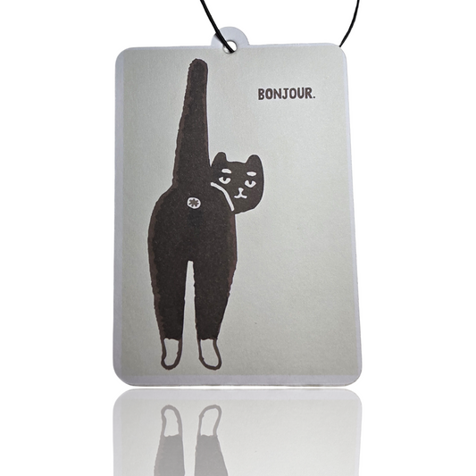 Cats Bum Bonjour Car Air Freshener - Humorous Scented Accessory for Your Vehicle