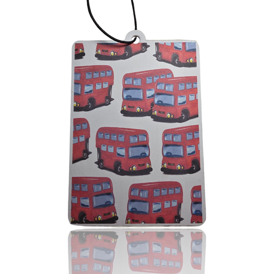 Toy London Bus Car Air Freshener - Child Poster Style Hanging Accessory - Unique Car Gift