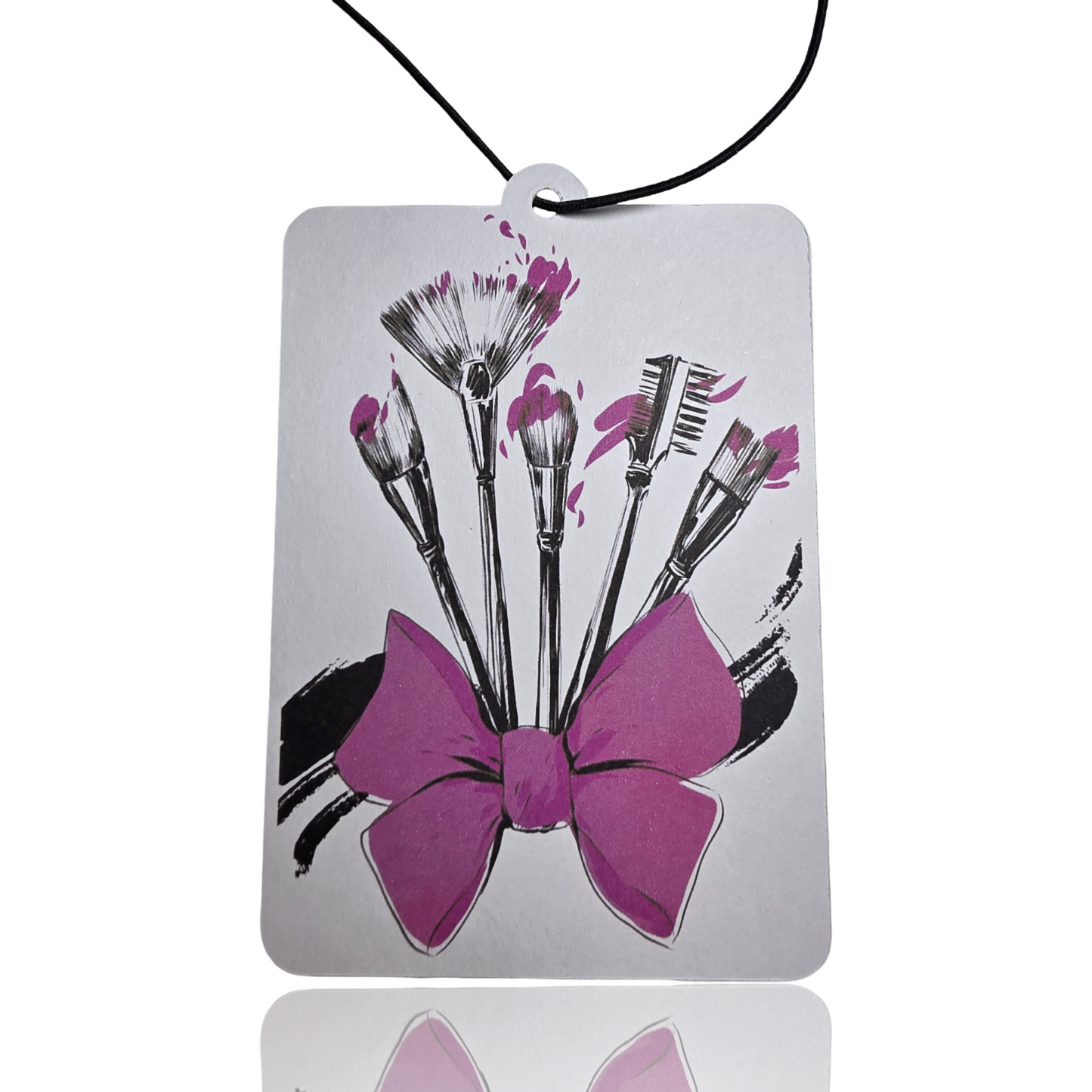 Makeup Brush Car Air Freshener - Pink Beauty Tool Design Hanging Car Accessory - Unique Novelty Car Gift