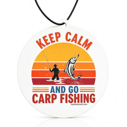 Keep Calm And Go Fishing Car Air Freshener - Freshen Up Your Journey