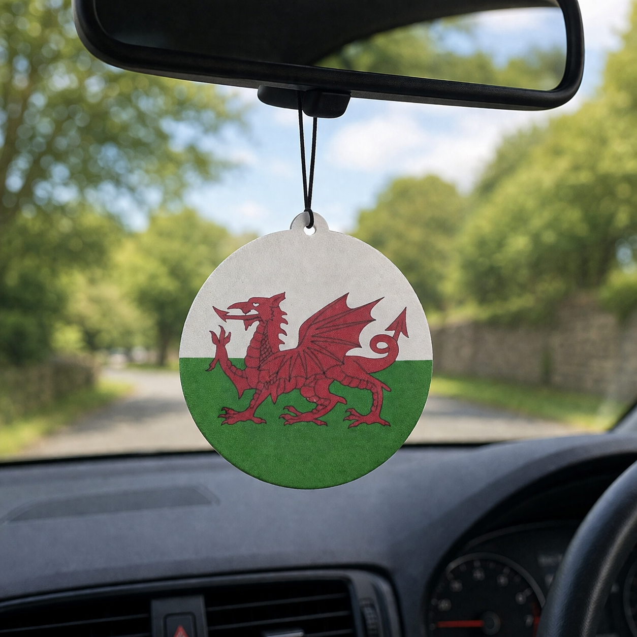Welsh national flag car air freshener 