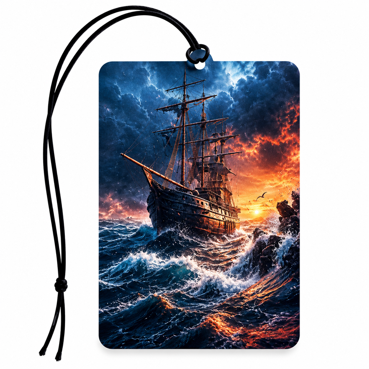 Storm Sailing Ship Car Air Freshener – Nautical Hanging Auto Car Air Freshener