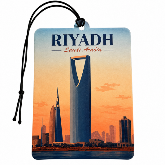 Riyadh Saudi Arabia Car Air Freshener – Kingdom Centre Skyline Travel Gift