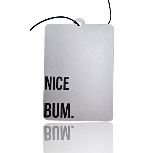 Nice Bum Car Air Freshener - Bold Minimalist Hanging Accessory with Cheeky Humour - Perfect Novelty Car Gift