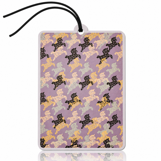 Pastel Pony Pattern Car Air Freshener - Cute Horse Retro Accessory for Your Vehicle - Novelty Gift - MyFreshScent