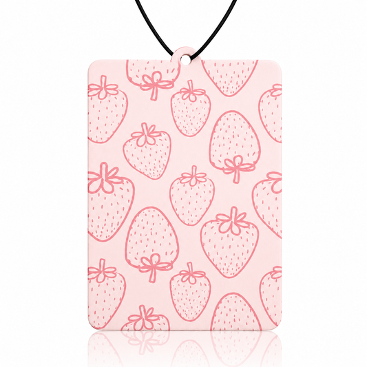 Minimalist Pink Strawberry Car Air Freshener - Elevate Your Drive with Freshness
