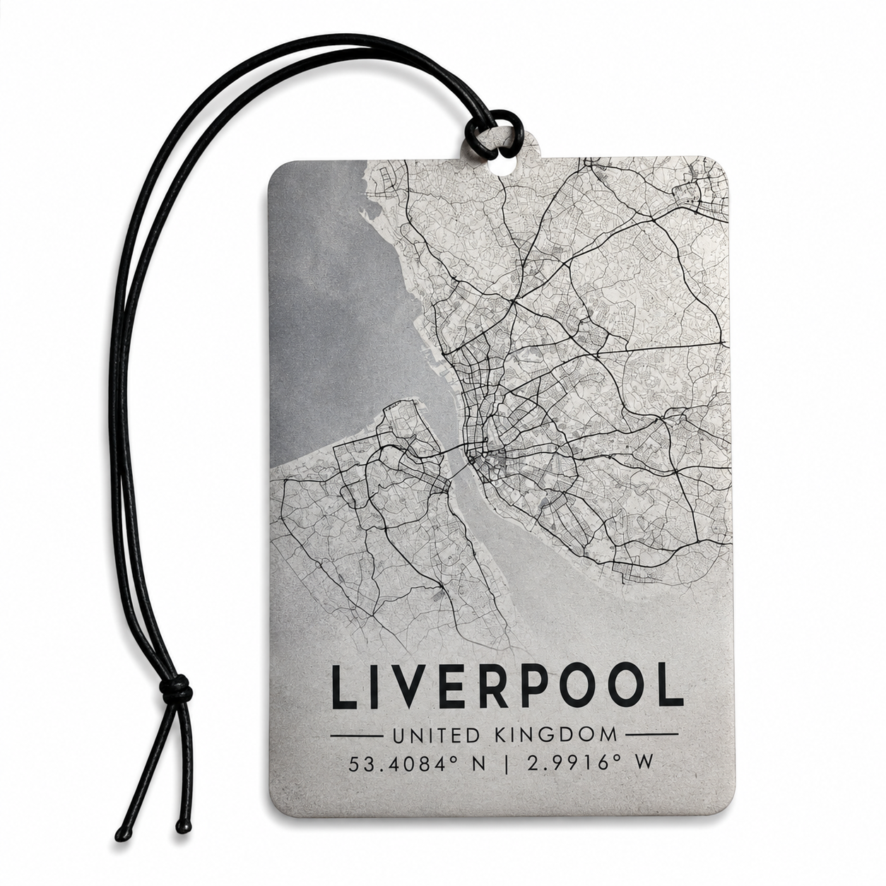 Liverpool City Map Car Air Freshener – Hanging Map Design Auto Air Freshener