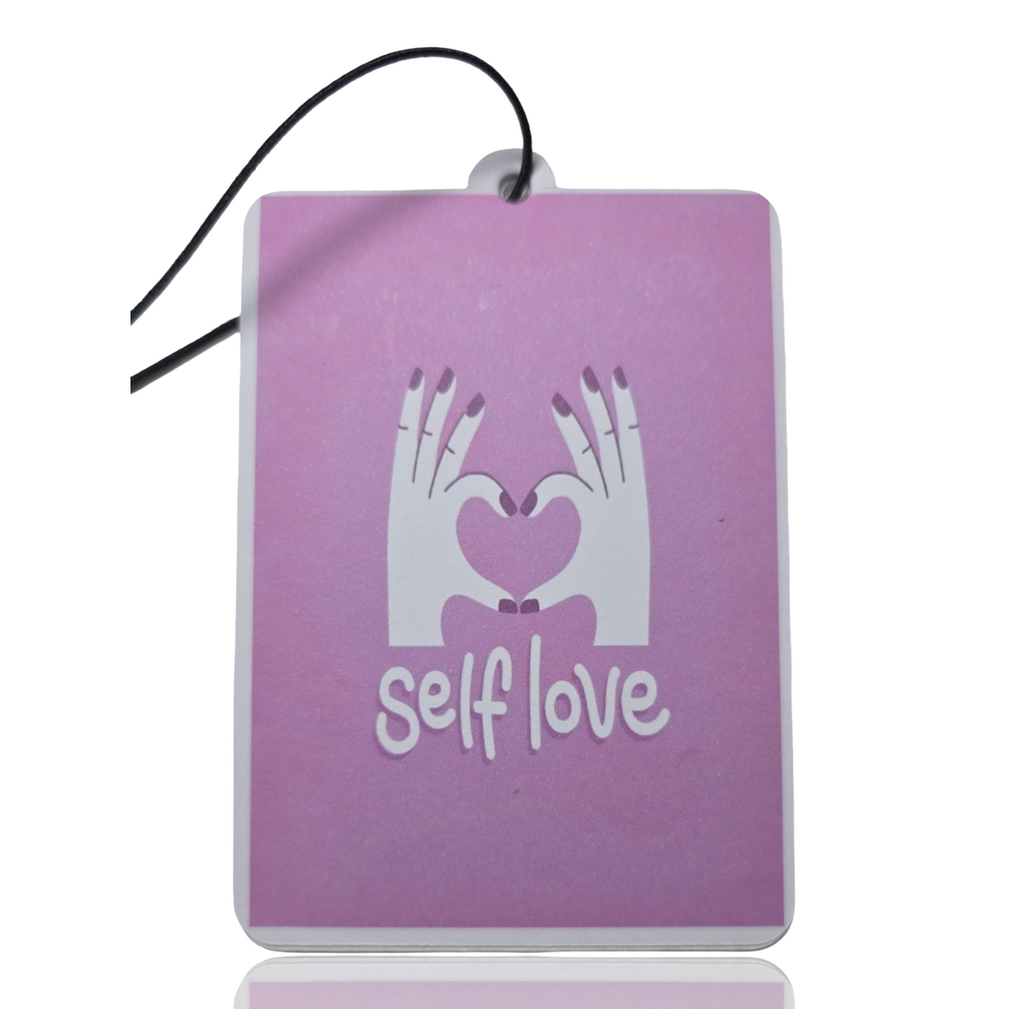 Self Love Car Air Freshener - Heart Shaped Purple Gradient Hanging Accessory - Unique Car Gift