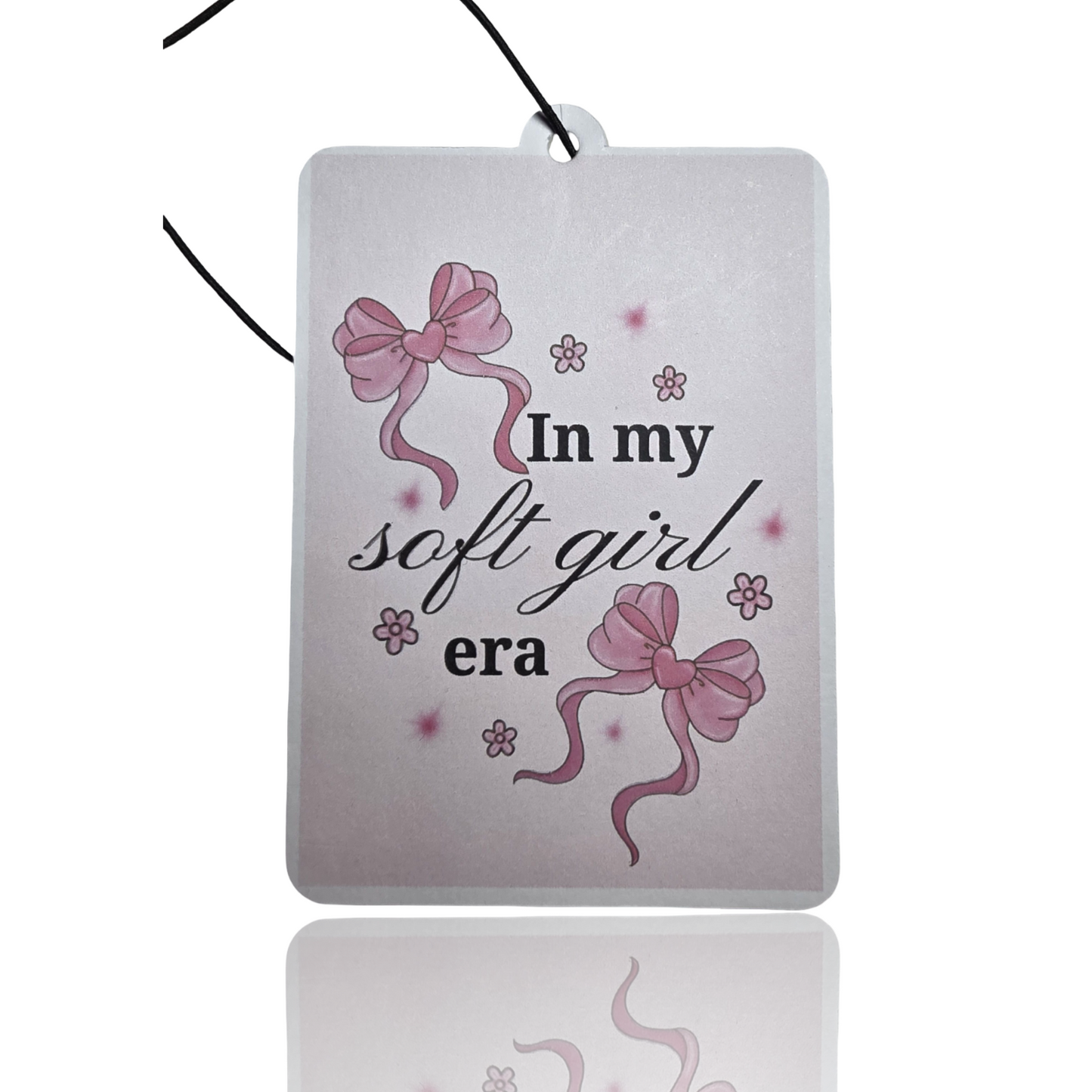 Soft Girl Era Car Air Freshener - Pink Bow Design Hanging Accessory - Coquette Aesthetic Novelty Gift