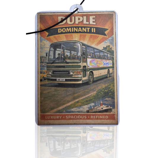 Duple Dominant 2 Car Air Freshener - Vintage Travel Poster Style Hanging Accessory - Perfect Novelty Car Gift