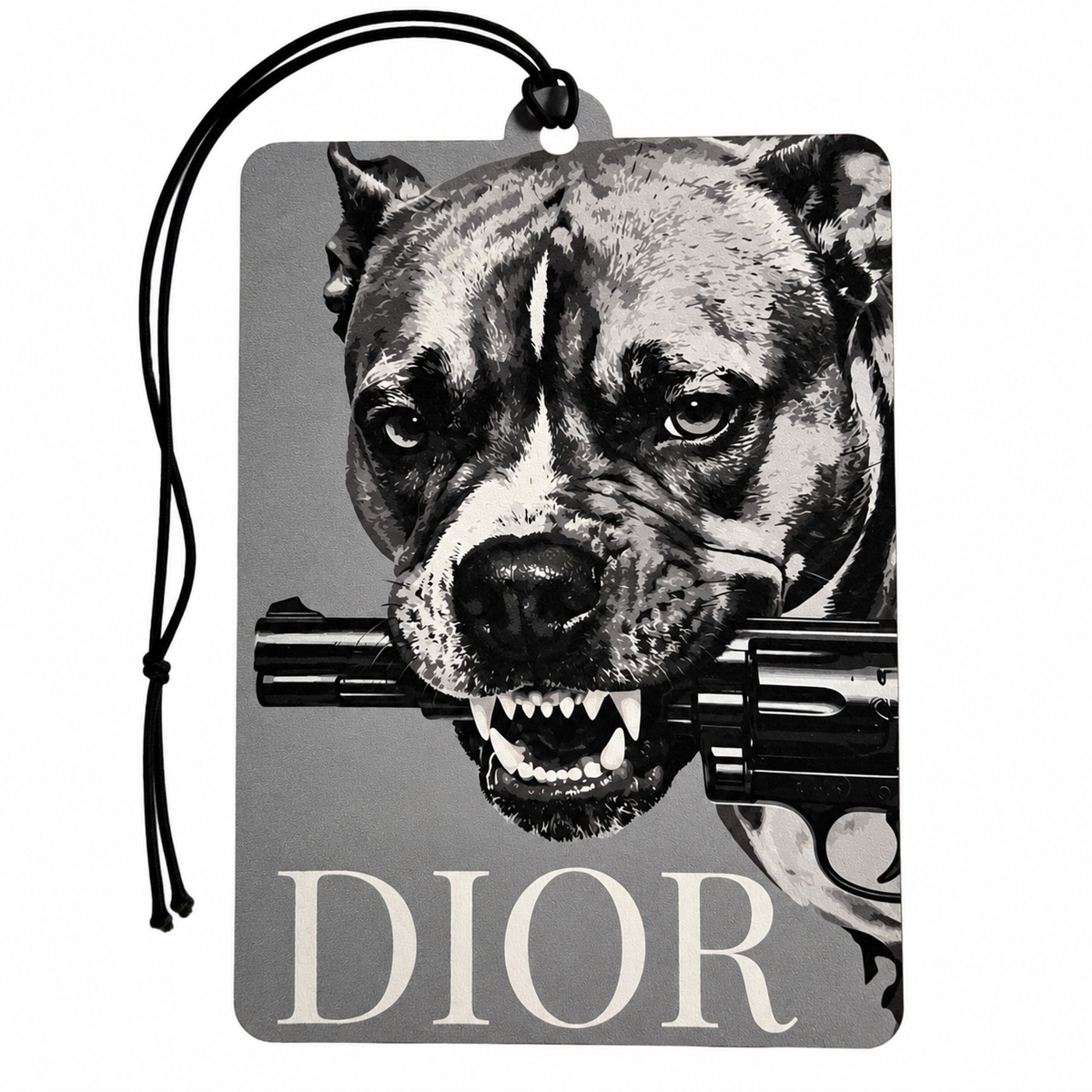 Dior Inspired Bulldog Car Air Freshener – Black & White Designer Style Dog Car Accessory