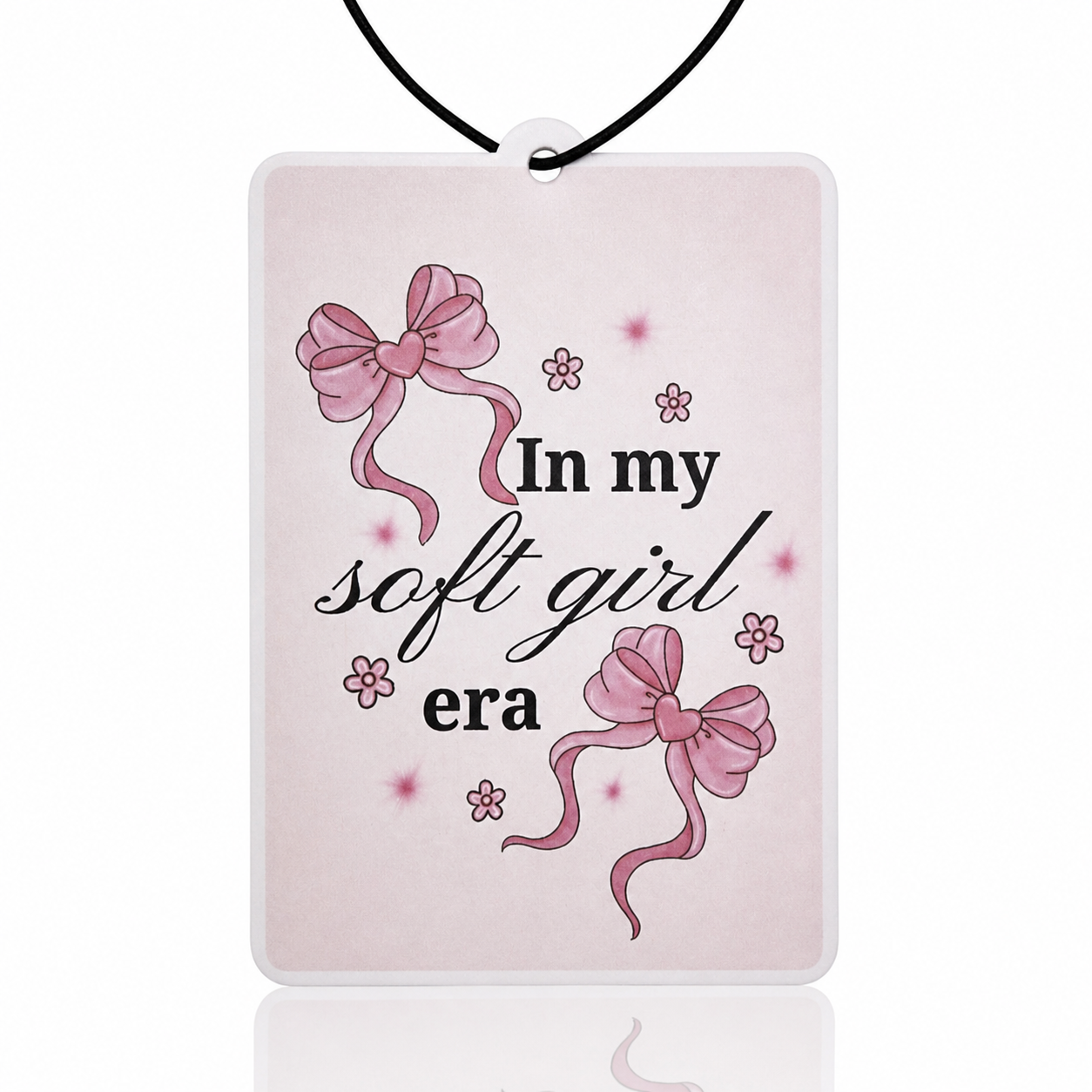 Soft Girl Era Car Air Freshener - Pink Bow Design Hanging Accessory - Coquette Aesthetic Novelty Gift - MyFreshScent